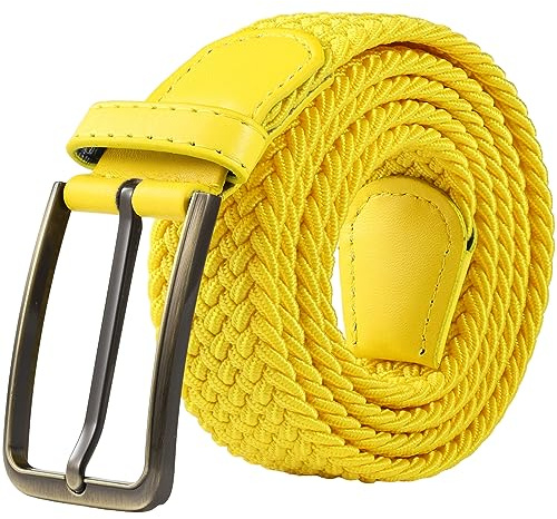BOZEVON Elastiskt Flätat Bälte - Multifärgat Unisex Stretchvävt Bälte Avslappnade Bälten Vintagebälte för Män och Kvinnor