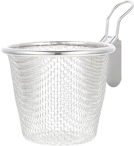 UPKOCH Filterlöffel Aus Edelstahl Wiederverwendbarer Pasta-Siebkorb Mit Hängedesign Küchenfilter Für Nudeln Hot Pot Und Abtropfen Mit Griff 5.71 X 4.33 Zoll