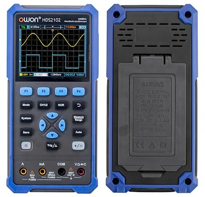 Owon Digitales Oszilloskop HDS242S, 3 in 1 40MHz Handheld-Digitaloszilloskop, 20000 Counts Digitalmultimeter Oszilloskop, Professionelles Handoszilloskop