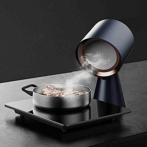 PRUJOY Desktop Range Hood with 2 Gears Mode Portable Extractor Hood for Indoor and Fondue Easy To Clean and Perfect for Filtering Fumes (Black)