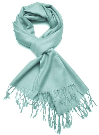 Gelante Plain Soft Pashmina Shawl Wrap Scarf Solid Colors. 615-Aqua Blue