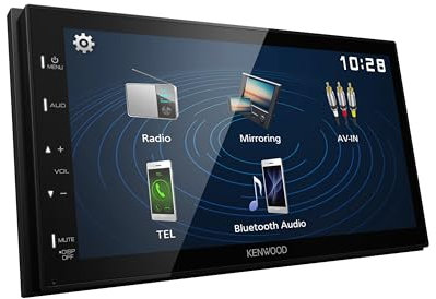 Kenwood DMX129BT - Receptor Multimedia Digital, Pantalla de 6.8 Pulgadas, Bluetooth, USB, Entrada AV, estéreo para Coche
