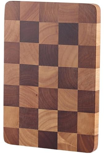 Planche À Découper en Bois Motif Damier Planche De Service Planche À Découper De Cuisine pour Pain Viande Fruits Légumes Fromage Plateau De Service 30 * 21 * 2 Cm