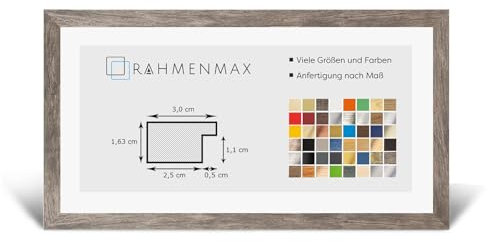 RahmenMax Morena Bilderrahmen Posterrahmen 33x98 cm Apfel Apfelbaum Dekor 98x33 cm mit weisser Rückwand und Antireflex Acrylglas