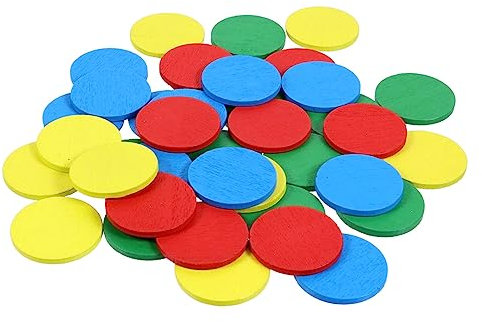 VICASKY Holzspiel Spielchips Verhandlungschips Spielmünzen Kinderspielzeug Belohnungszubehör Bunte Chips Für Lernen Und Zählen Mit Hochwertigem Holz