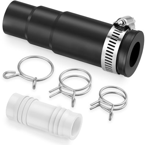 Dishwasher Drain Hose Adapter, Dishwasher Drain Connector Kit Compatible with Insinkerator Garbage Disposals Include 1 Inlet Connector, 1 Hose Clamp and 3 Spring Clamps