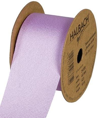 Halbach Geschenkband in Seiden-Optik, 40 cm x 10 m, lavendel | Veganes Schleifenband mit dezentem Seidenglanz, ideal für Brautsträuße, Hochzeiten oder Geschenke