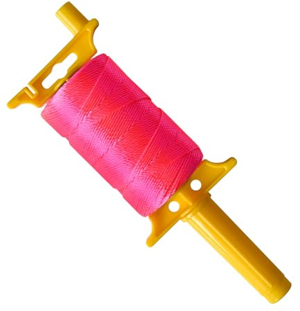 BSRHOME Mason Line String Line,Reloadable Line Reel,600 Ft Length Nylon Twine,Nylon String for Gardening Or Masonry Tools,Twine String for Gardening,Pink