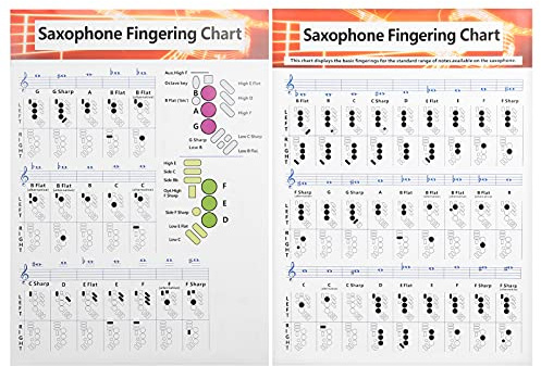 QANYEGN Saxophon-Grifftabelle, Vergleichstabelle für grundlegende Fingerübungen, Poster mit Saxophonakkorden für Anfänger
