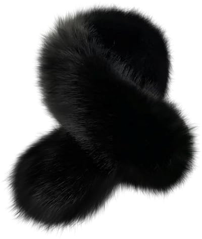 iSpchen Pelz Schal Damen Winter Fuchspelz Kragen Pelzkragen Damen Kunstpelz Fell Schal Pelzkragen Fellkragen Umschlagtuch Kragen Herbst Winter Warm Weich Scarf Frauen Schultertuch Winter Nackenwärmer
