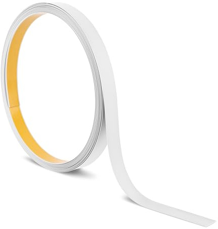 Quest Plattlist PVC självhäftande 40 mm prydnadslister – vit, 10 m | Bred plattlist för dekoration och täckning – hållbar PVC, passar inomhus och utomhus