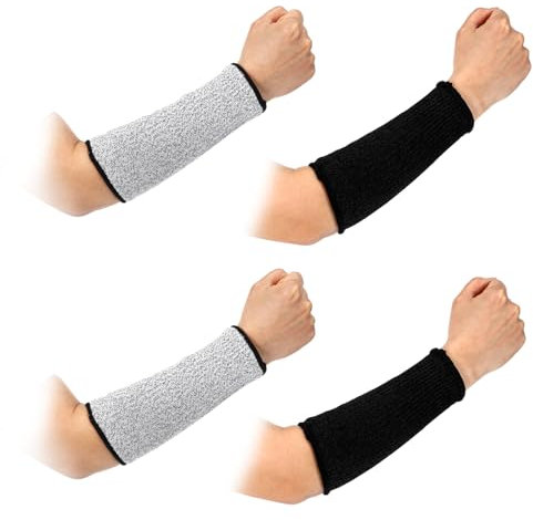 HJZHII 2 Paar Unterarmschutz Schnittschutz Arm,Unterarmschoner Armschoner Armschutz Arm Sleeve Gaming Schnittfeste Ärmel Handschuhe Ärmelschoner Schnittschutzhandschuhe Bequem Atmungsaktiv Protective