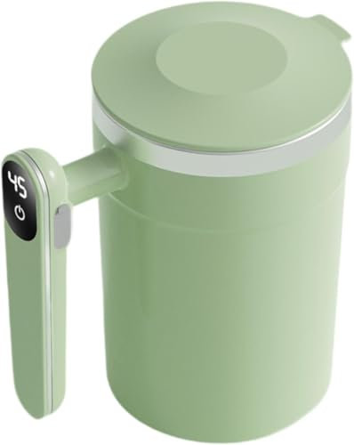 sporful Stirring Mug Self Mixing Tumbler Easy to Clean Electric Mixer Mug Coffee Automatic Magnetic Stirring Cup for Office Home and Travel (Green)