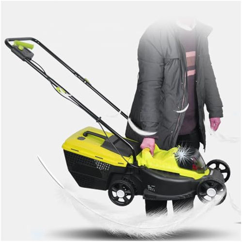 ZEEKYFOR Cortacésped Inalámbrico de 40 V para Céspedes de hasta 1000 M², Cortacésped Manual a Batería, Batería Doble, 3 Alturas de Corte Ajustables, Depósito de Césped Grande de 35 L