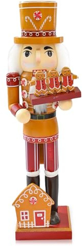 COSORO 35cm Soldat Casse Noisette en Bois,Grand Casse-Noisette Figurine Traditionnelle Décoration de Noël,Poupée de Noël Classiques en Bois Décoration de Noel Traditionnelle pour La Maison