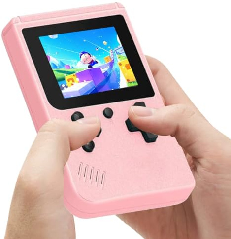 Febotak Consola analógica de Juegos Retro | con 240 Juegos clásicos l Consola portátil de Juegos l Mini-Consola de Juegos l Consola portátil de Videojuegos Retro | 12,5 x 8 x 2,3 cm | Azul (Rosa)