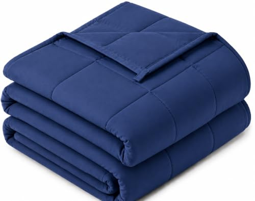 Sivio Gewichtsdecke 7kg Marineblau 150x200cm | Atmungsaktiv & leicht, Mikrofaser mit Glasperlenfüllung, Ganzjahresdecke, maschinenwaschbar