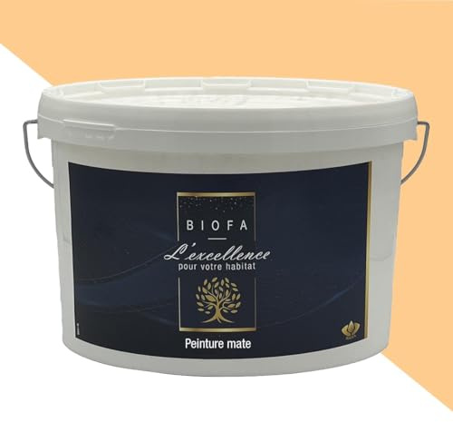 Biofa - Peinture écologique pour intérieur Murs & plafonds, finition Mate – Sans solvants, faible en COV, sans odeurs – Très résistante – Multisupport - Application facile (Papaye, 4 Litres)