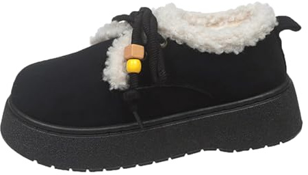 Snöstövlar dam päls – dam vinterskor fodrade skor platå vinterstövlar eleganta damskor lätta vinterstövlar varma damstövlar plyschstövlar varma stövlar eleganta ankelstövlar, svart, 37 EU