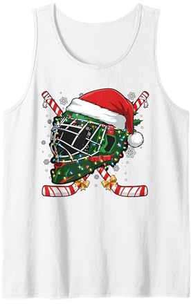 Casque de Hockey sur Glace de Noël pour Hommes, garçons, Enfants, Adolescents Débardeur