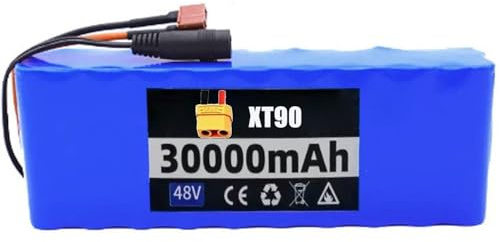 Ebike Batterie 48V 30Ah Scooter Akku Pack 13S3P Rechargeable Battery Eingebauter BMS PVC-Akku Mit Ladegerät Elektrofahrrad-Akku Für 50W-1000W Motor