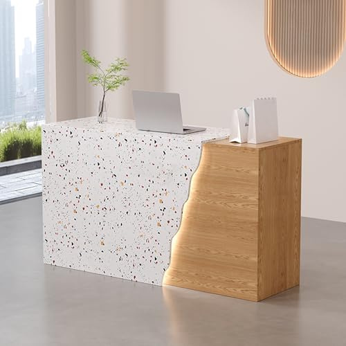 LED-Empfangstisch mit Schubladen, stilvoller Kassentisch, moderner Sekretär-Schreibtisch, perfekt für Salons und Einzelhandelsgeschäfte, funktionale Büromöbel