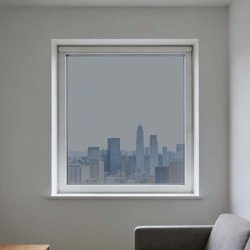 Miroir Fenêtre sans Tain 130 x 220 cm Anti Regard Anti Chaleur UV Film de Protection Brise Vue Miroir Bon Effet pour Maison Salle de Bain Chambre Cuisine, Argent Double Face