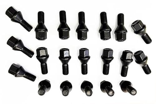 Kit 20 Bullone Ruote NERI 12x1,25 Testa 17 Specifici per Renegade dal 2014 in poi - Compass dal 2017 in poi - 1-A1BV2/S BLACK