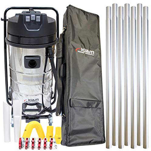 Kiam Gutter Cleaning System KV100-3 3600W Triple Motor Industrial Wet & Dry Vacuum Cleaner & Gutter Pole Kit & Holdall Carry Bag (28ft (8.4m))