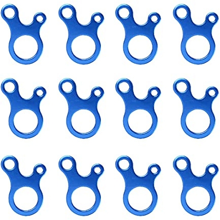 Azarxis Aluminium Guyline spännare kille rep justerare vindsnöre spänne 12-pack lätt för camping vandring backpacking picknick utomhus tält tillbehör (snigelform (blå) – 12-pack)