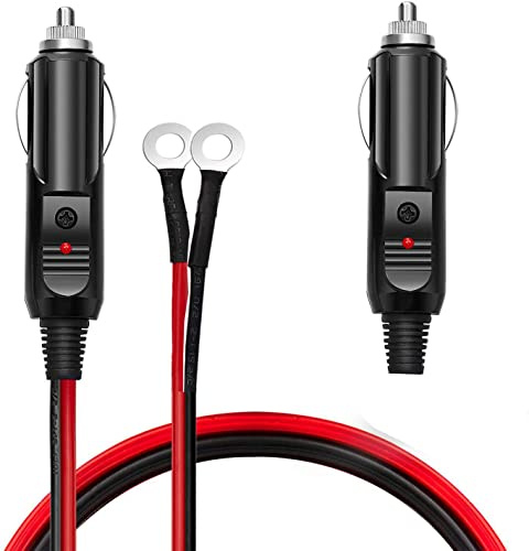 Auto Zigarettenanzünder Stecker 12 V 24 V Adapter mit LED Lichter, KFZ Zigarettenanzünder Verlängerungskabel, für Wechselrichter Spannungswandler, Kühlbox/Navi/Auto-Handstaubsauger