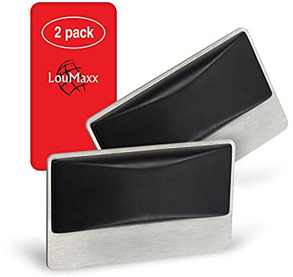 LouMaxx Türstopper Wand selbstklebend 2er Set | Türstopper Wandmontage 50 x 30 mm | edle Wandtürstopper aus gebürstetem Edelstahl