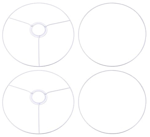 sourcing map 2 Set Lampenschirm Ring 250mm Durchm. Halter Rahmen | für Lampenfassung Eisen