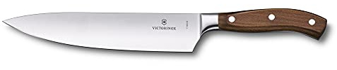 Victorinox Grand Maître Tranchiermesser, Geschmiedete Klinge, Extra Scharf, Rostfreier Stahl, in Geschenkbox, Braun