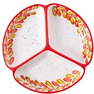 Fondue Plates 4 Piece Set Colorful Ceramics, Round 20cm/7.8inch 01