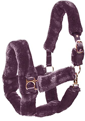 Imperial Riding Halfter mit Fell Go Star Bordeaux/Lila mit roségoldenen Beschlägen 2022