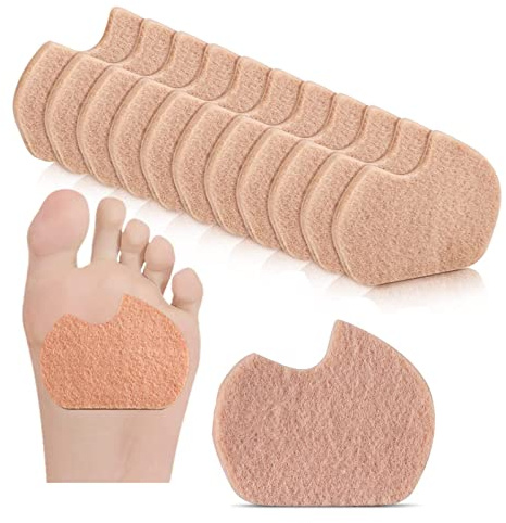 20 stycken fotkuddar fotinlägg dynor metatarsal filt fotdyna självhäftande fotkudde dynor för män kvinnor skor häl innersulor framfot stöd sesamoid dyna för smärta i fot