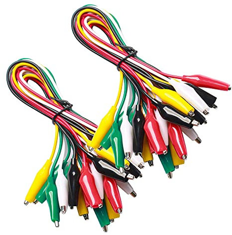 Gebildet 20pcs Saldato Morsetti a Coccodrillo Elettrici, Cavi di Prova a 5 Colori da 21,5 Pollici con Morsetti a Coccodrillo, Fili di Ponticello per Stampaggio Elettrico,Collegamento del Circuito