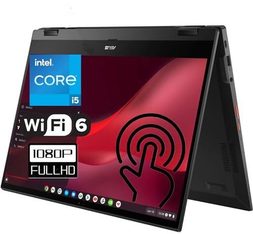 ASUS Cloud Gaming Chromebook Vibe CX55 Flip 15.6'' Touchscreen 144Hz FHD 2in1 Laptop, Intel Quad-Core i5-1135G7 (Beat i7-1065G7), 8GB LPDDR4X RAM, 512GB PCIe SSD, WiFi 6, Bluetooth 5, Grey, Chrome OS
