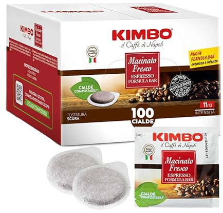 Kimbo Cialde Caffè Compostabili ESE - 100 Cialde - Macinato Fresco