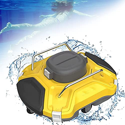 CHUNTIANMEI Cordless Automatic Pool Cleaner, Pool Vacuum for Above Ground Pools Powerful Suction Rechargeable Battery, Lasts 110 Mins, for Pool Surface Up to 85 m²,Yellow