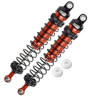 GPM Upgrades Aluminum 6061-T6 Rear Adjustable Spring Dampers for 1/10 Rock Rey LOS03009T1/T2 /1/10 Baja Rey Desert Truck（LOS03008） RC Car (Orange)
