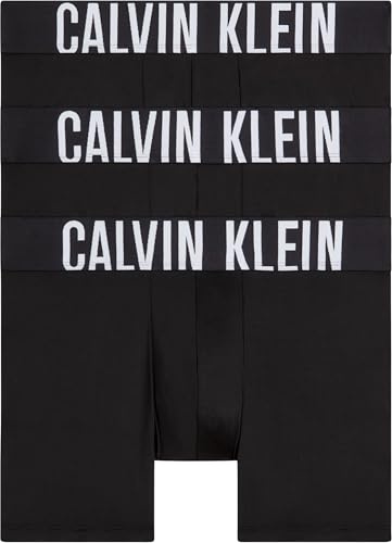 Calvin Klein Boxers Longs Lot de 3 Homme sous-Vêtement, Noir (Black/Black/Black), S