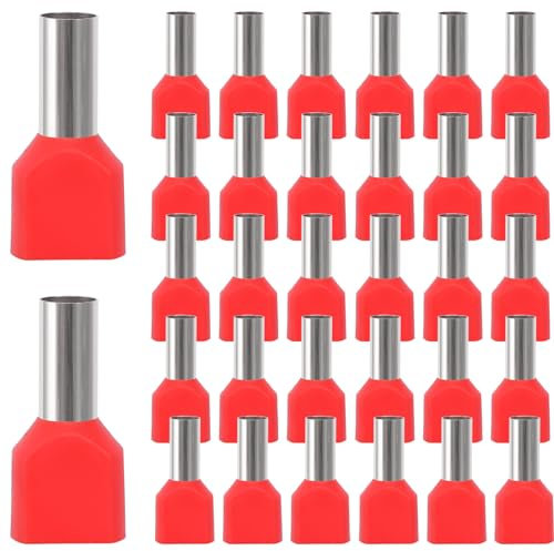 Lot de 100 embouts de câble doubles de 10 mm² - 2 x 10,0 mm² de long - Double embouts de câble 10 mm² (100, 10 mm²)