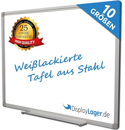 DisplayLager whiteboard magnetisk lackerad – perfekt för kontor, skola, lärarrum, kök och seminarium, lackerad, 25 års garanti (90 cm x 60 cm)
