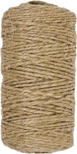 Rocky Mountain Goods Jute Twine 3mm 200 ft - Strong Soft Natural Fiber Brown Jute for Plants, Gardening, Crafts, Macrame, Picture Hanging, Gifts, Crochet, Tomatoes - Garden Twine - Brown Rope Tie