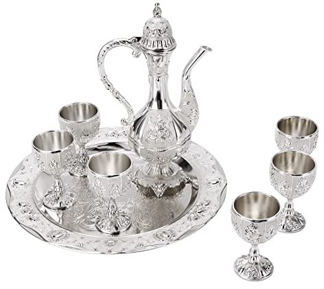 Bicchieri da Vino, Mini Bicchieri da Vino Decorazione Argento Bianco Regali per Matrimonio per Compleanno per Anniversario