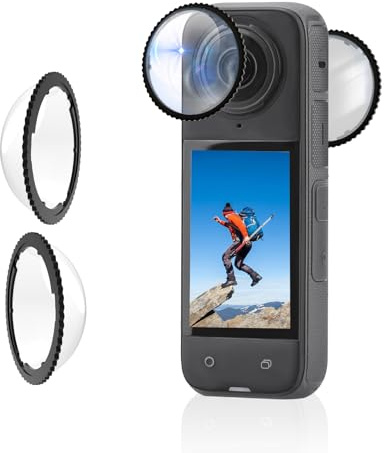 Flymile X4 Premium Objektivschutz linsenschutz für Insta360 X4, hohe Transparenz, gehärtetes Glas, Objektivschutz für Insta360 X4 Kamera, kratzfestes Zubehör(Not for X4 Air)