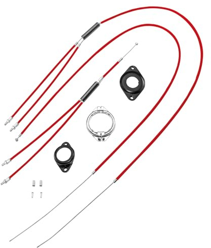 TSTRAUM BMX cykel gyro bromskabel fram bak (topp + nere) spinner rotor set kit (röd)