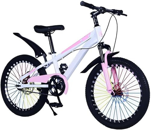 Kinderfahrrad 18 20 22 Ih Fahrrad, für Jungen Mädchen im Alter von 7–16 Jahren, mit Doppelscheibenbremse, stoßdämpfender Vorderradgabel, Mehreren Farben, höhenverstellbar, D, 22 Zoll